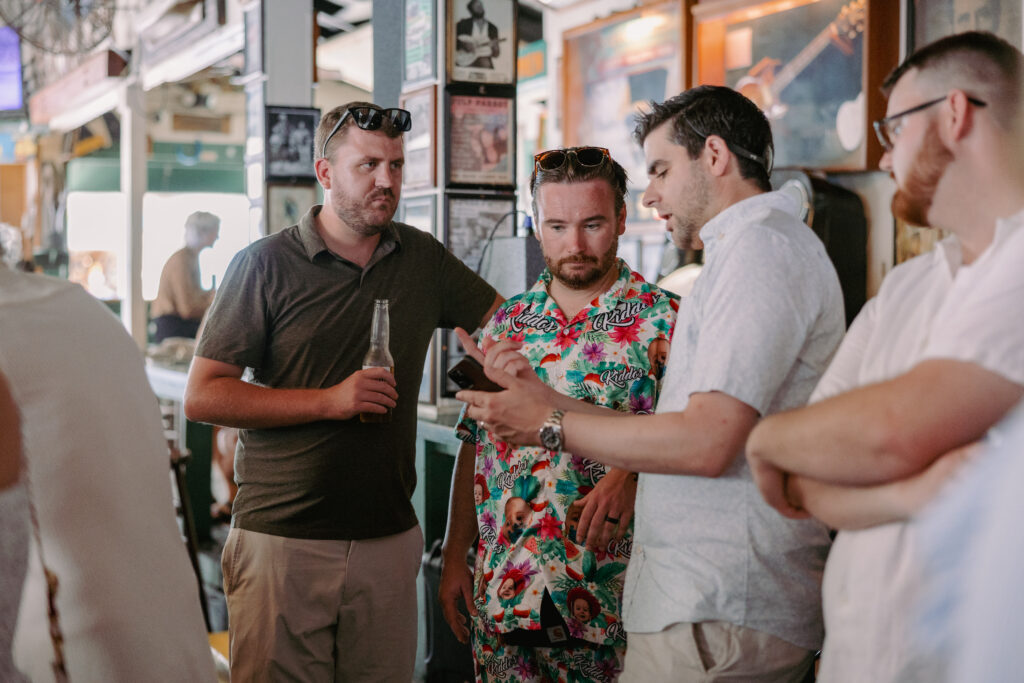 guys drinking at the Green Parrot 