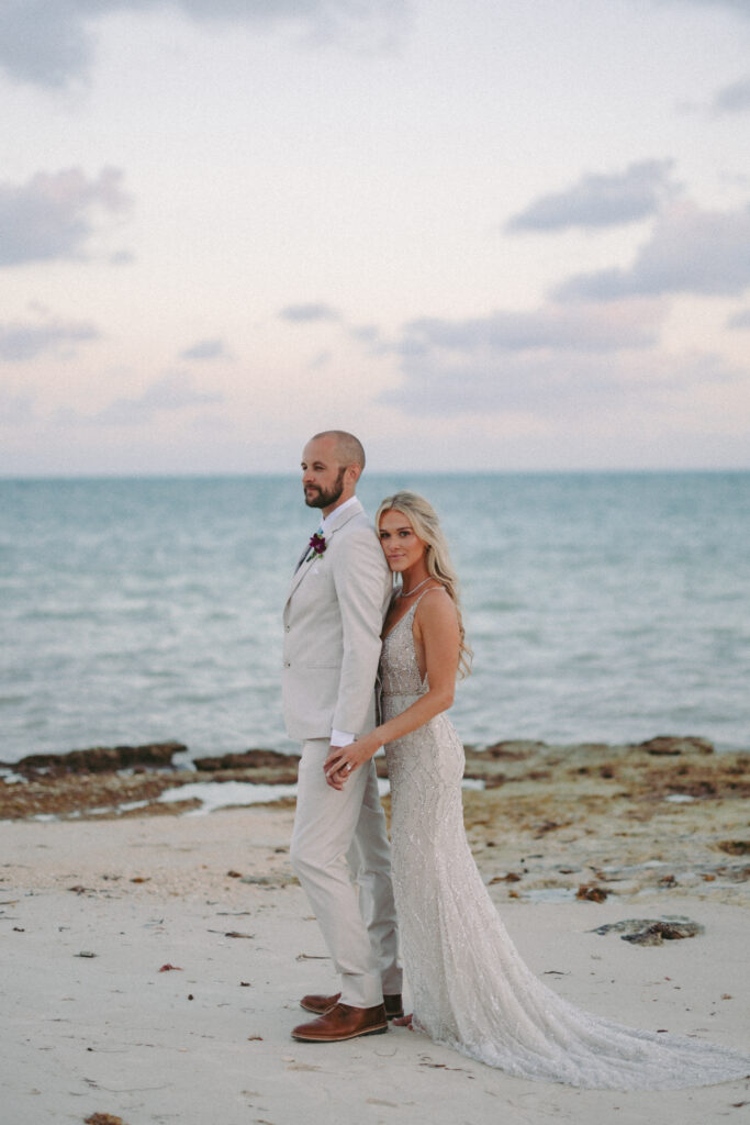 Couple enjoying a romantic moment by the sea