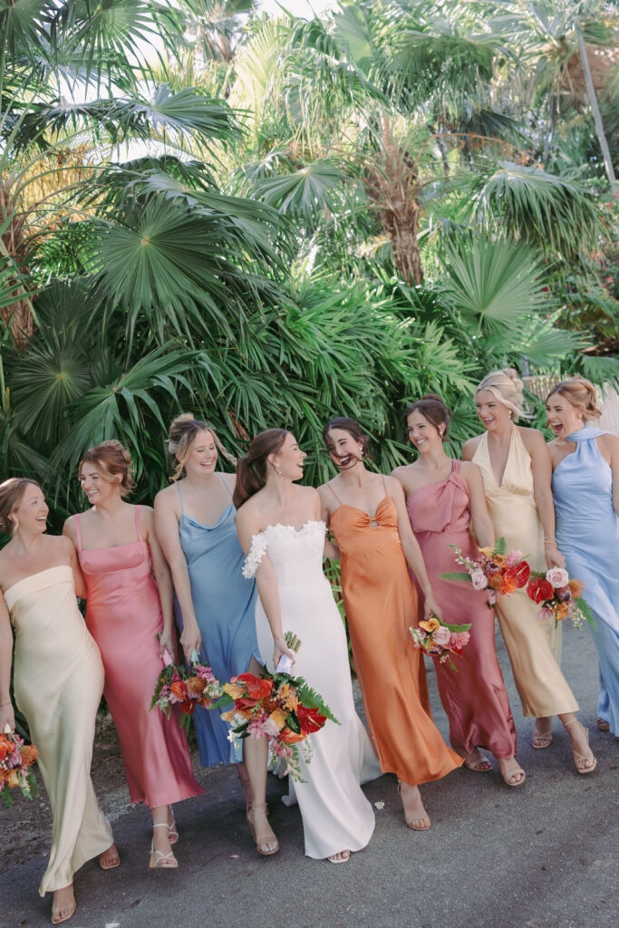 Bride with her bridesmaid at her dream wedding at the Hemingway House Museum.
