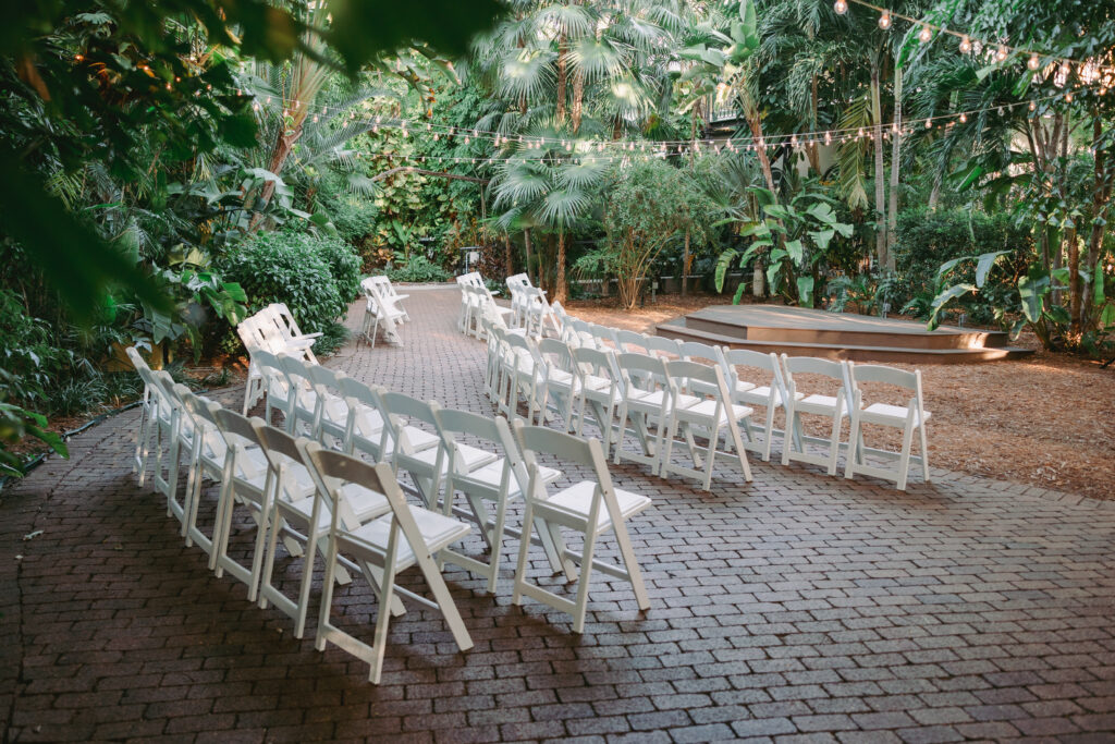 Ceremony under the banyan trees for a dream wedding at the Hemingway House Museum.