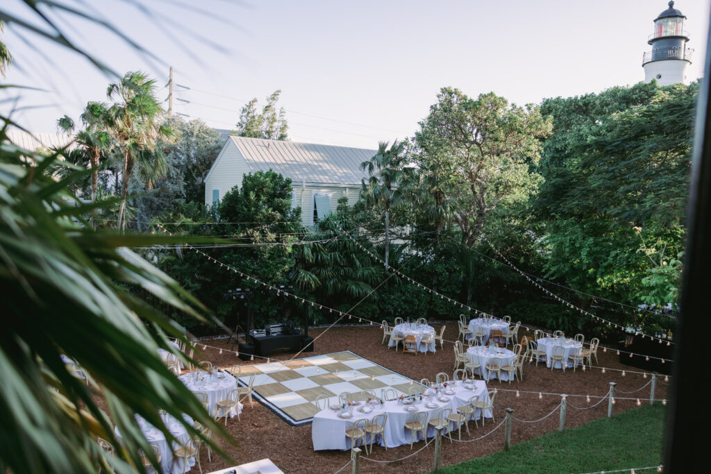 Wedding reception venue for a dream wedding at the Hemingway House Museum, set in a picturesque and intimate atmosphere.
