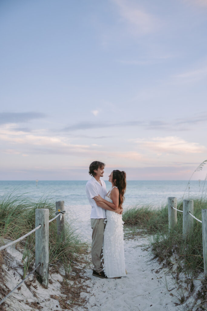 Couple sharing a loving look during their Lifestyle Session in the Florida Keys.