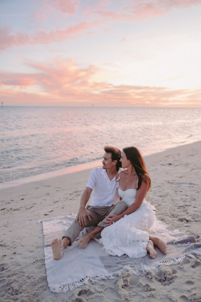 Couple enjoying the shoreline during their Lifestyle Session in the Florida Keys.