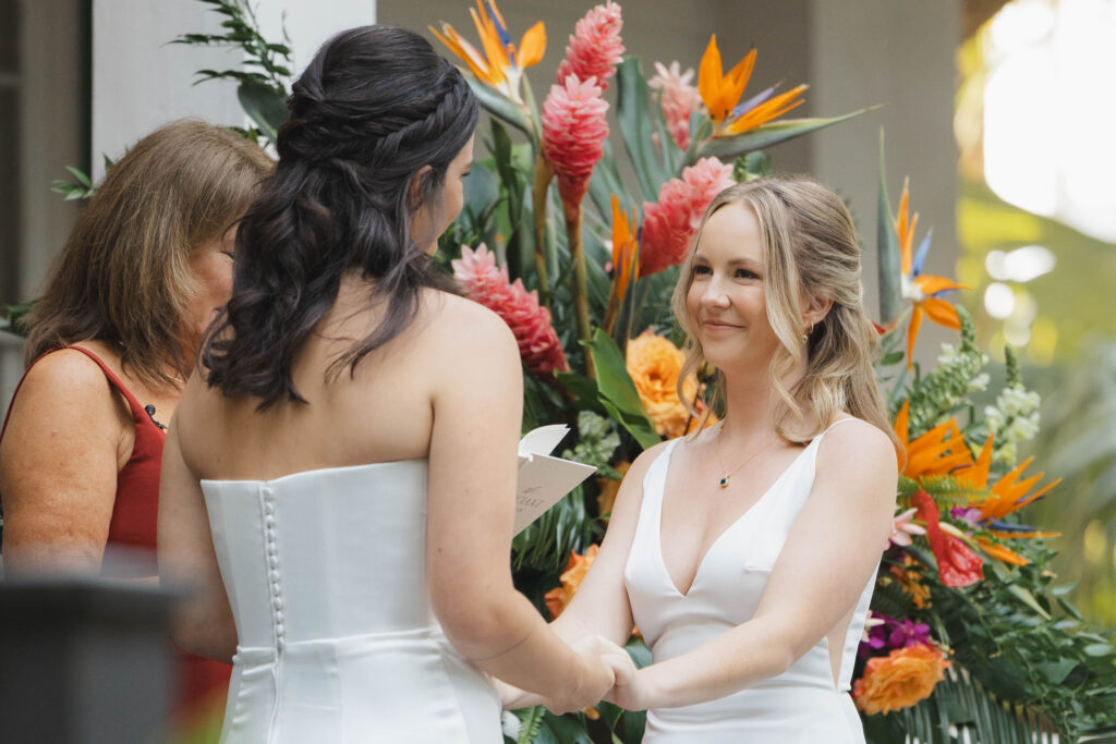 Garden ceremony at Audubon House wedding venue in Key West, Florida
