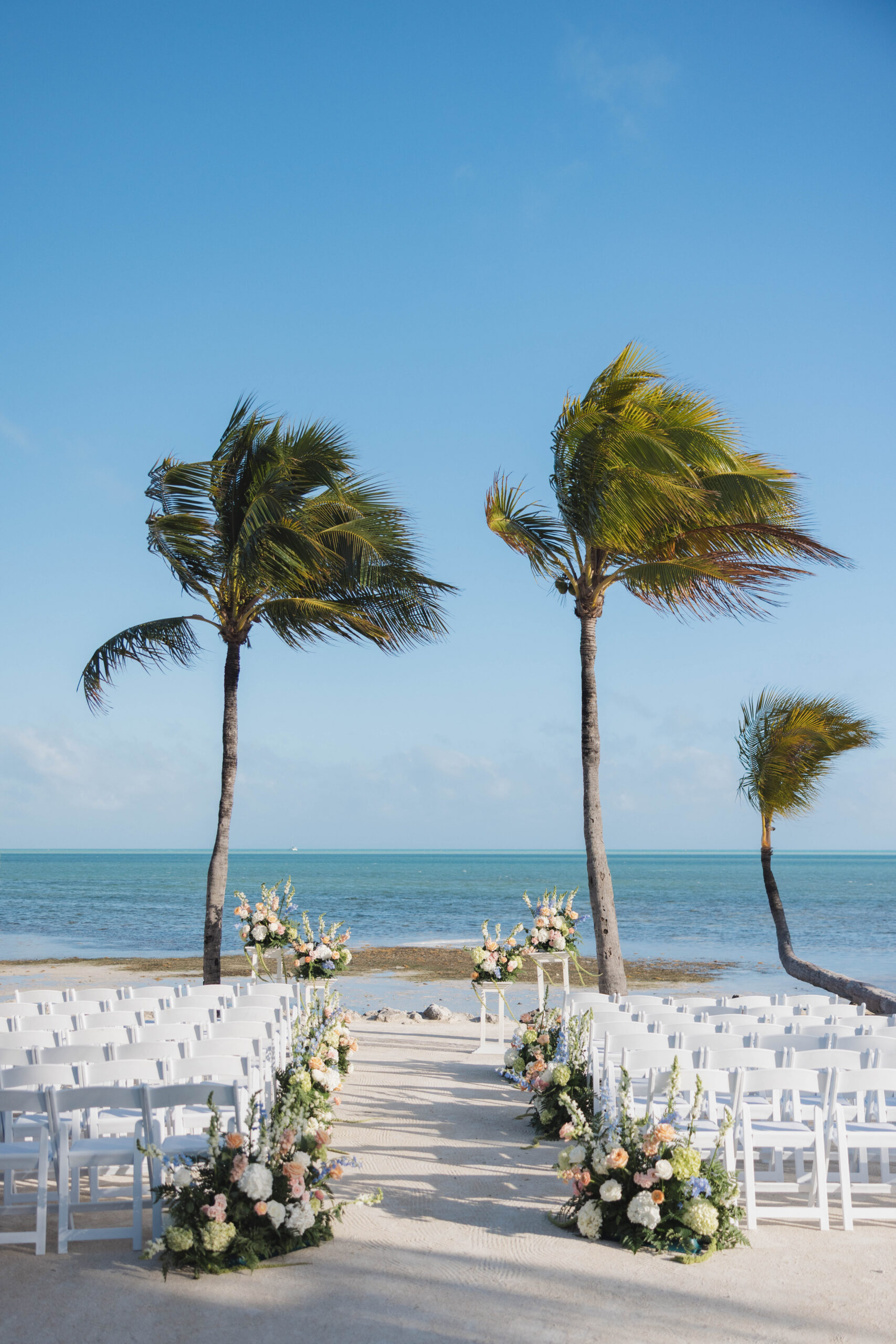 Ceremony set up for a beachside Cheeca Lodge wedding 