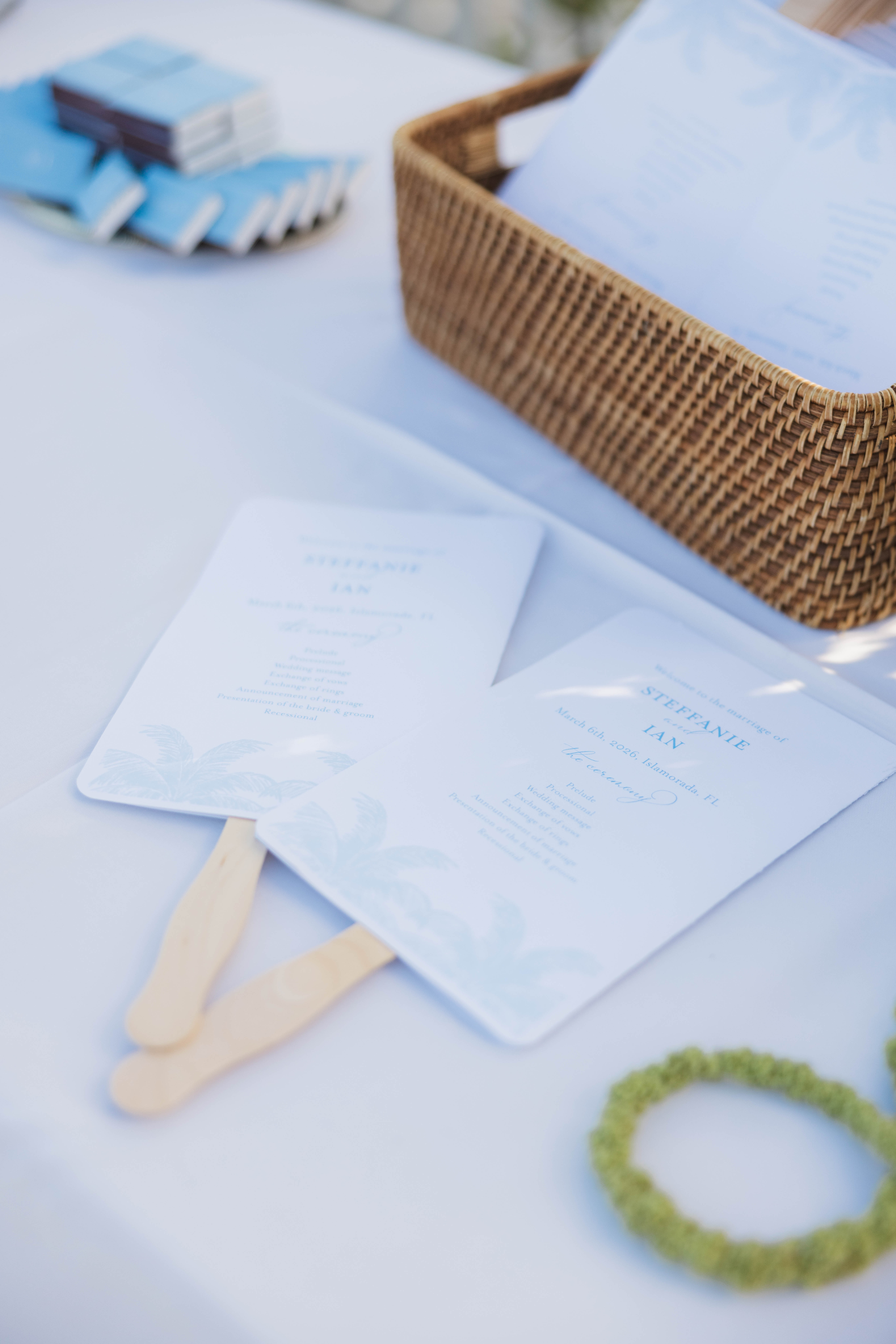 Paper fans for wedding guests