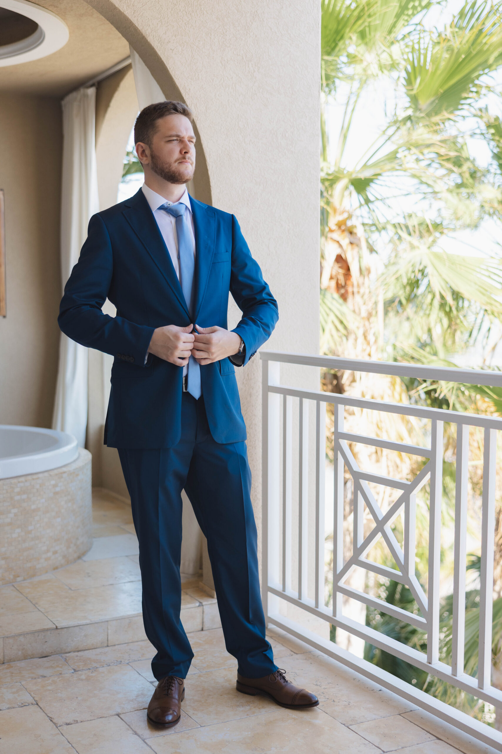 Groom getting ready before his Cheeca Lodge wedding ceremony