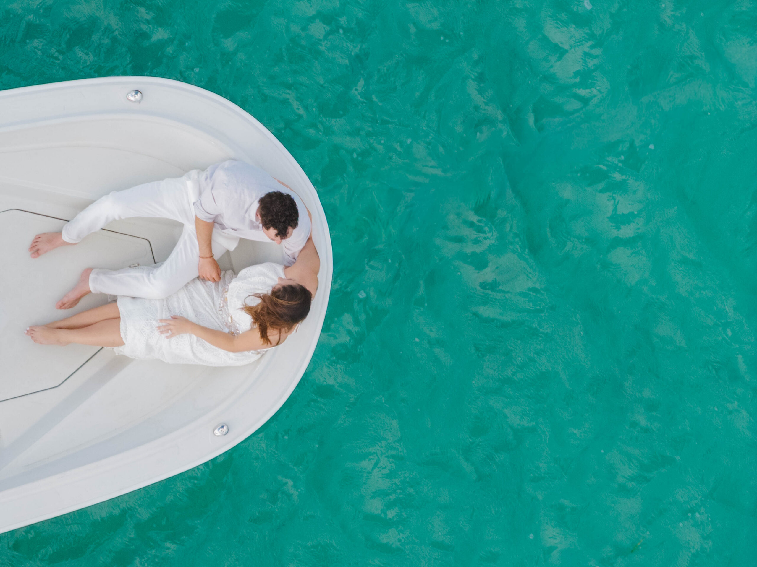 Private charter boat crossing the backcountry waters of the Florida Keys at golden hour